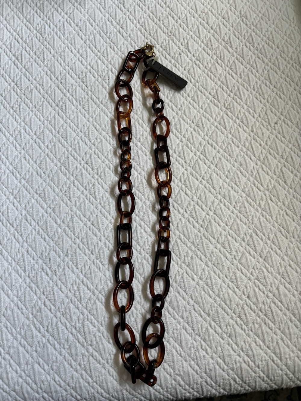 J. Crew Tortoiseshell Resin Link Necklace - Brown and Black